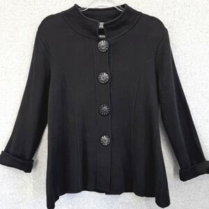Willow Women S Black Jacket Blazer Button Details Pockets Lagenlook‎ Cotton